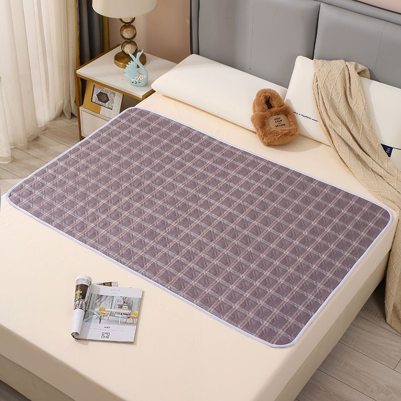 Compact Waterproof Mattress Pad 100x150cm, 4-Layer Anti-Leak Design, Slip Proof, Cassie Simple Print, Low-Key Household Mat