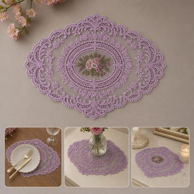 2 Pack Small Sky Blue Mesh Embroidery Pads 21x27cm, Minimalist Dual Retro Tabletop Ornament Kit