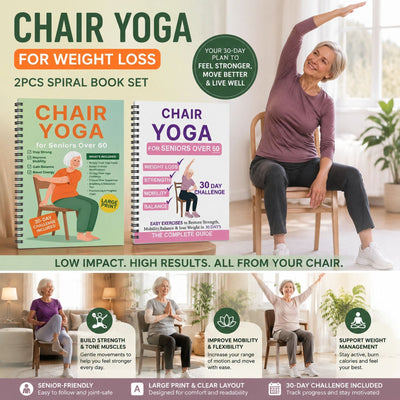 Dual Coil Bound Senior Yoga Journals, Breathing Awareness & All-Round Improvement Weight Loss Plans