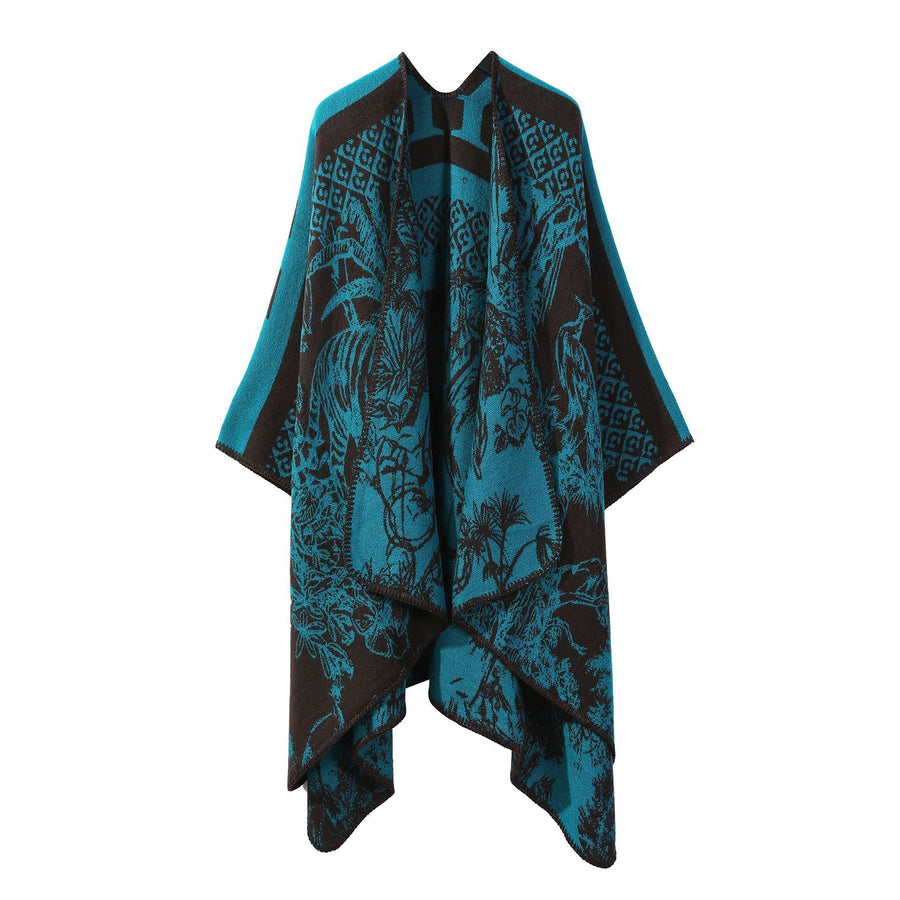 Fashion Range Lightweight Outfit Shawl, Smooth Faux Cashmere, Vibrant Peacock Blue