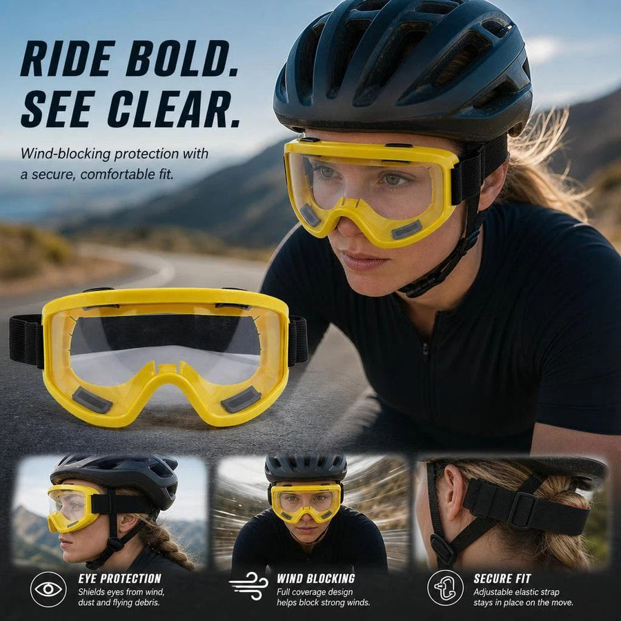 Sweet Surprise Outdoor Protective Glasses, Yellow Frame Clear Lens
