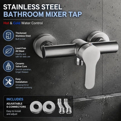 Heartwarming Bathroom Upgrade Present, Stainless Hot Cold Mix Tap Control Fittings, Downward Shower Style Complete Accessories