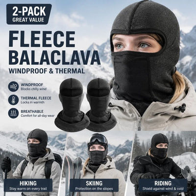 Thermal Ski Neck Gaiter, Grey Long Version, One Size, 2 Pcs