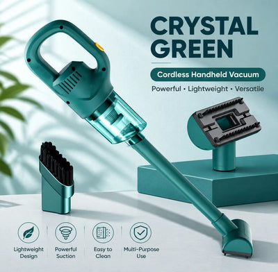 Cordless Charging Handheld Vacuum Cleaner, High Power Strong Suction For Home & Car Use, Ideal Gift, Green
