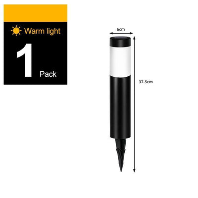 Small Cylindrical Solar Yard Light, Water Resistant Stainless Steel LED Villa Lamp, Silver Warm White, 37x6cm, Elegant Garden Housewarming Gift