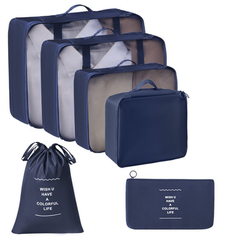 Multi-Purpose Travel Clothes Organizer Bags, Luggage Underwear Storage Pouches For Journey, 6 Pcs Pack, Navy Blue, Perfect Weekend Getaway Gift