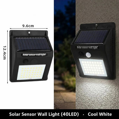 Solar Triangular LED Wall Lamp, Single Side 40 LED, Weatherproof Motion Activated Light, Suitable For Garden & Villa, Practical Outdoor Gift