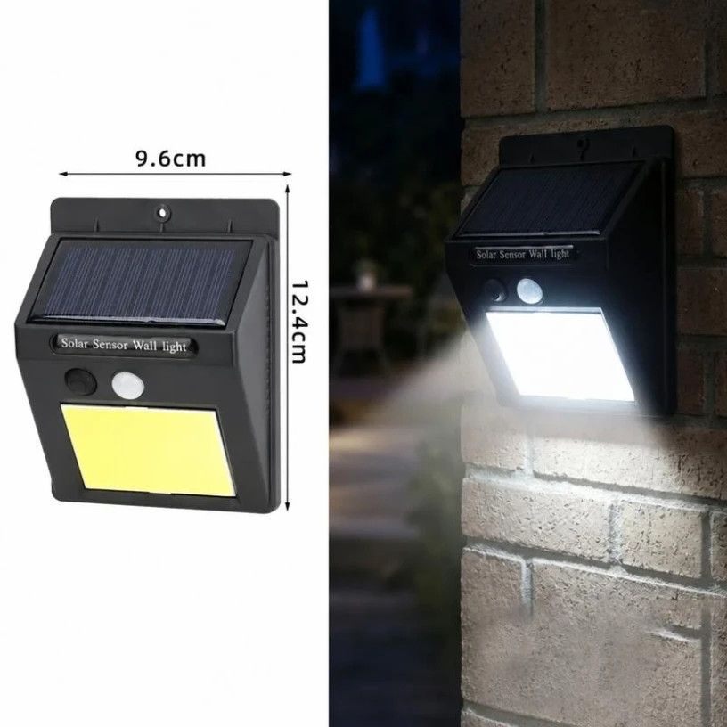 Solar Triangular Wall Light With Single Side 48 COB, Motion Sensor Waterproof Outdoor Lamp, Reliable Courtyard Night Lighting Gift