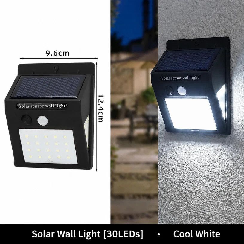 Solar 3-Sided Wall Lamp, 30 LED, Motion Sensor Waterproof Outdoor Lighting, Versatile Garden & Pathway Light Gift