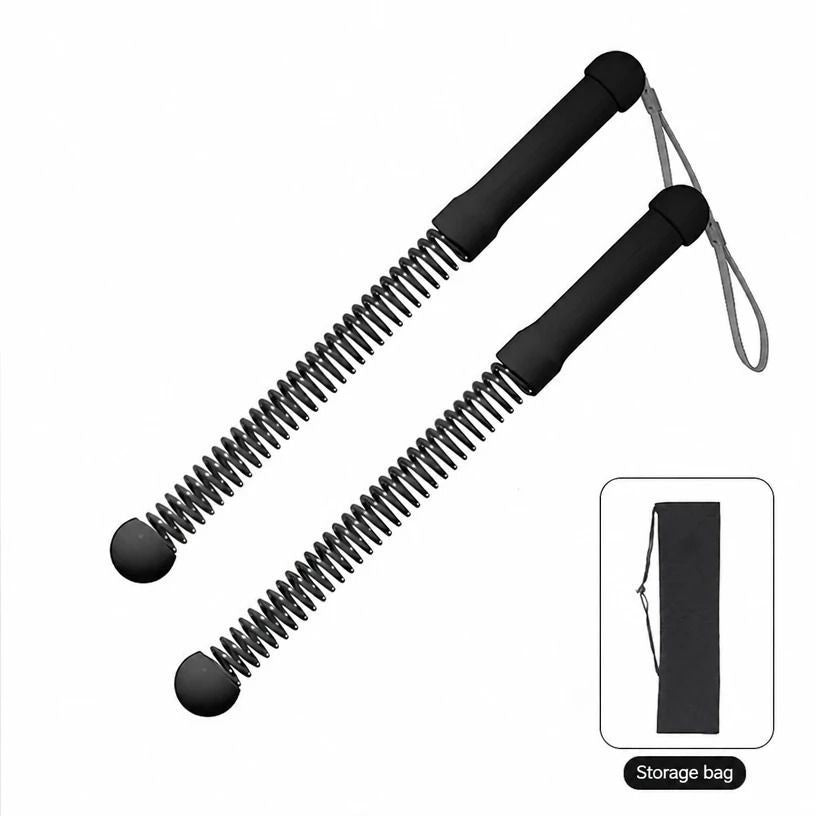 Cordless Spring Battle Rope, 3.42 Lbs A Pair, 17.32in Black, Indoor & Outdoor Fitness Training Rope, Arm & Muscle Workout Equipment, With Storage Bag, Great Home Workout Gift