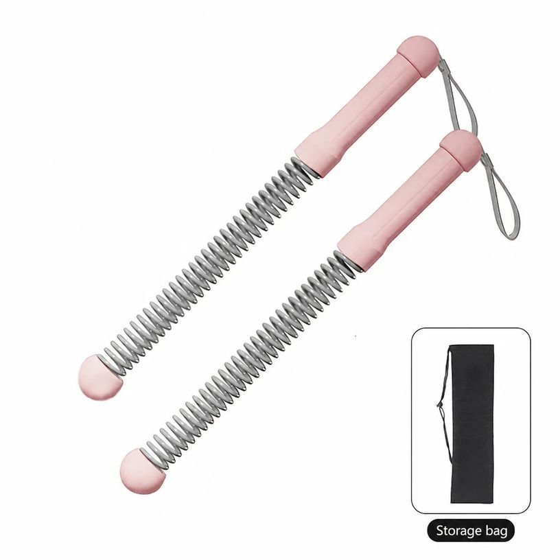 Wireless Spring Training Battle Rope, 3.42 Lbs A Pair, 17.32in Pink, Strength Exercise Rope For Body Shaping, With Storage Bag, Ideal Fitness Present