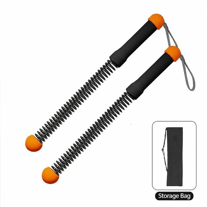 Cordless Spring Fitness Rope, 3.42 Lbs A Pair, 17.32in Orange, Arm Strength Training Battle Rope, With Storage Bag, Practical Gym Accessory Gift
