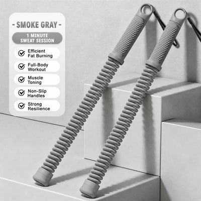 Cordless Spring Fitness Battle Rope, 2.18 Lbs A Pair, 16.93in Grey, Body Shaping Strength Training Swing Rope For Home & Outdoor Use