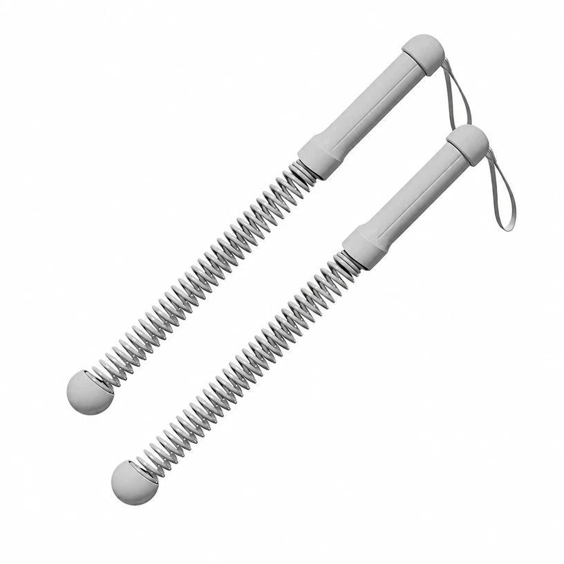 Cordless Spring Workout Battle Rope, 3.42 Lbs A Pair, 17.32in Grey, Indoor Outdoor Body Shaping Training Equipment