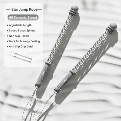 Cordless Spring Swing Battle Rope, 3.09 Lbs A Pair, 16.93in Grey, Indoor Outdoor Arm Muscle Workout Equipment