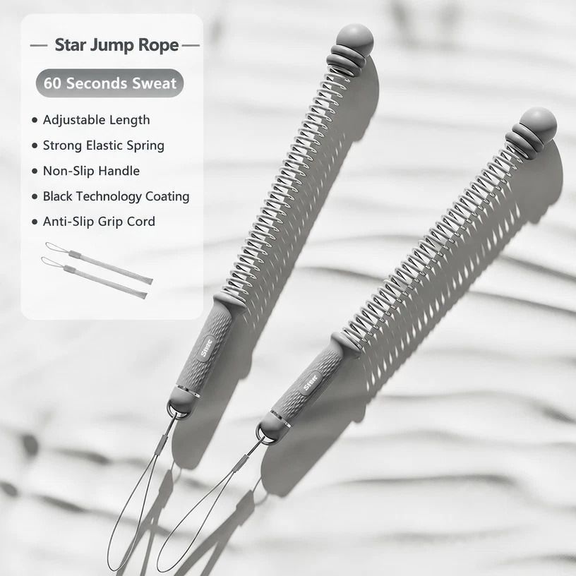 Cordless Spring Swing Battle Rope, 3.09 Lbs A Pair, 16.93in Grey, Indoor Outdoor Arm Muscle Workout Equipment