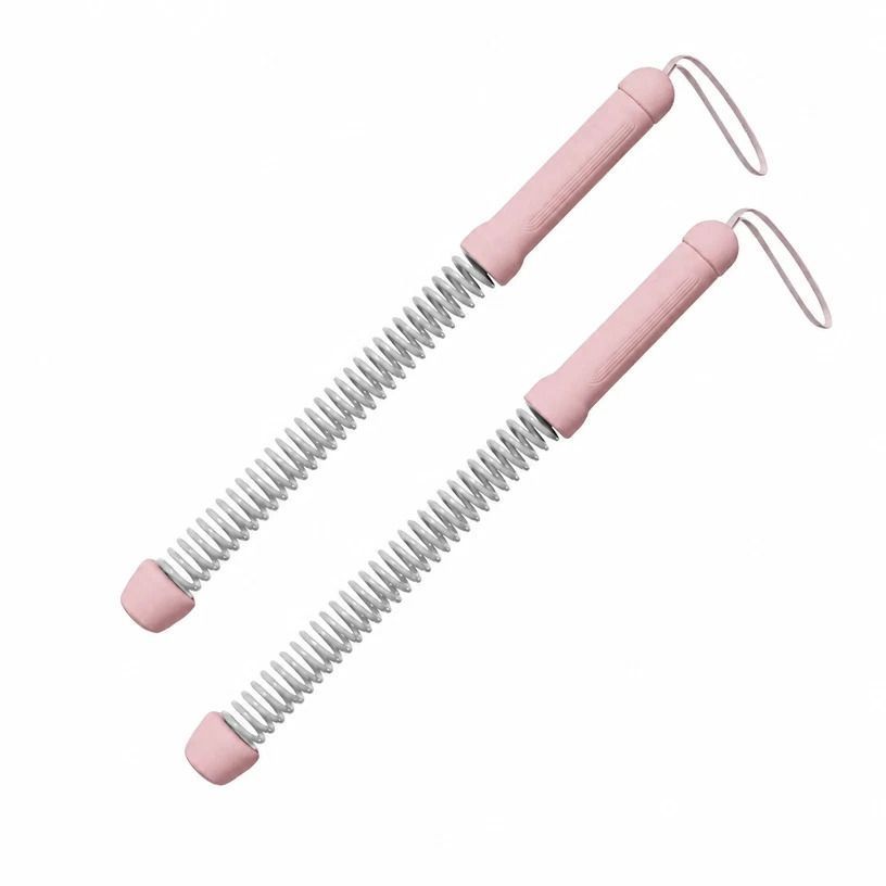 Wireless Body Training Battle Rope, 3.53 Lbs A Pair, 18.11in Pink, Cordless Spring Swing Rope For Home Exercise