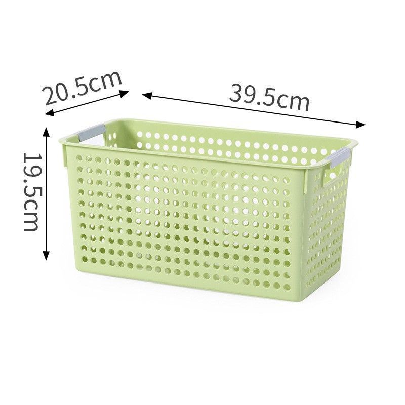 Narrow Plastic Storage Basket, Large Size, 15.75x8.07x7.68in, Green, Versatile Organizer For Pantry & Bedroom, Practical Home Organizing Gift
