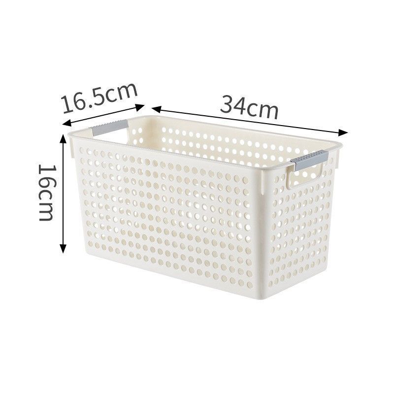 Narrow Plastic Storage Basket, Medium Size, 13.58x6.69x6.30in, White, Multi-Scene Storage Bin For Vegetables & Stationery, Great Daily Home Gift