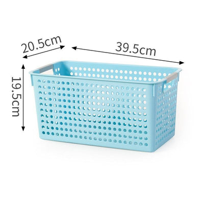 Narrow Plastic Storage Basket, Large Size, 15.75x8.07x7.68in, Blue, Pantry & Cabinet Storage Bin, Convenient Kitchen Organizer Gift