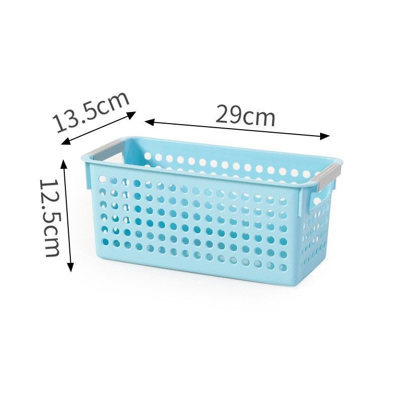 Narrow Plastic Storage Basket, Small Size, 11.42x5.31x4.92in, Blue, Multi-Purpose Organizer For Desk & Fridge, Handy Household Gift