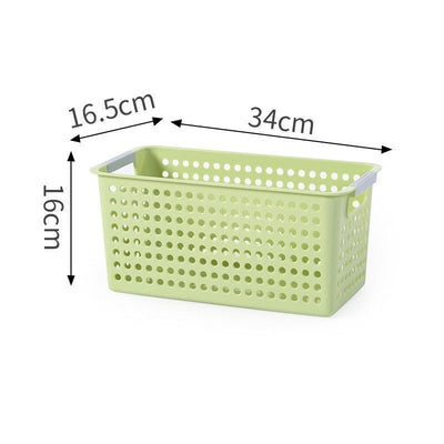 Narrow Plastic Storage Basket, Medium Size, 13.58x6.69x6.30in, Green, Kitchen & Bedroom Storage Container, Stylish Household Gift