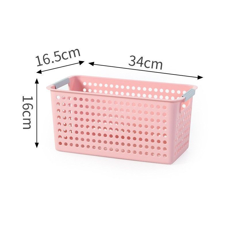Narrow Plastic Storage Basket, Medium Size, 13.58x6.69x6.30in, Pink, Multi-Function Organizer For Pantry, Perfect New Home Gift