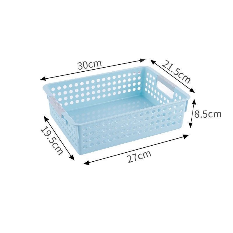 Shallow Plastic Storage Basket, Medium Size, 11.81x8.46x3.35in, Blue, Office & Kitchen Organizer Basket, Practical Household Present