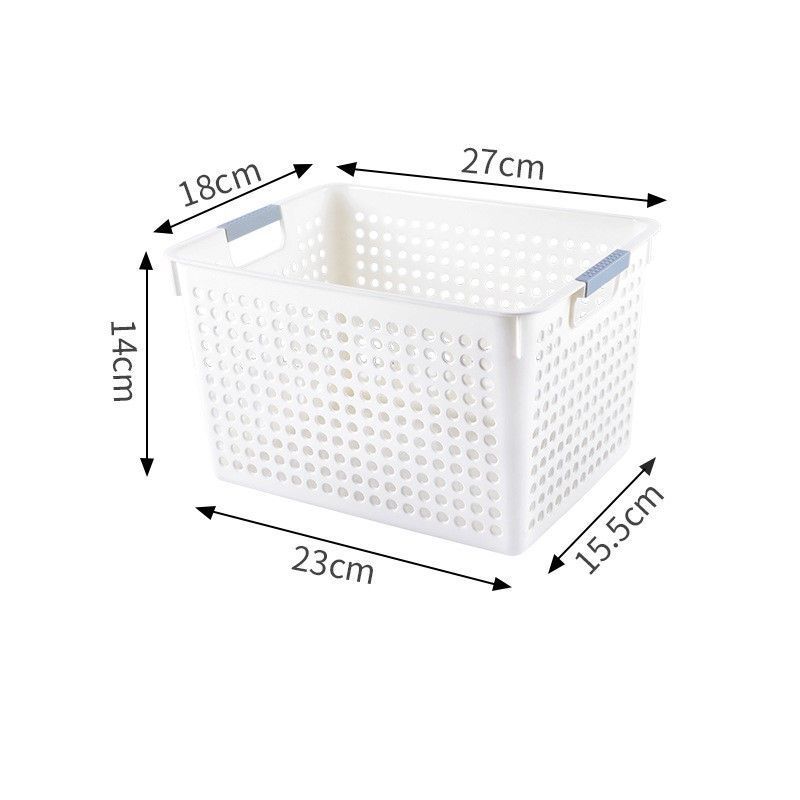 Tall Plastic Storage Basket, Small Size, 10.63x7.09x5.51in, White, Deep Organizer Bin For Closet & Pantry, Reliable Storage Gift