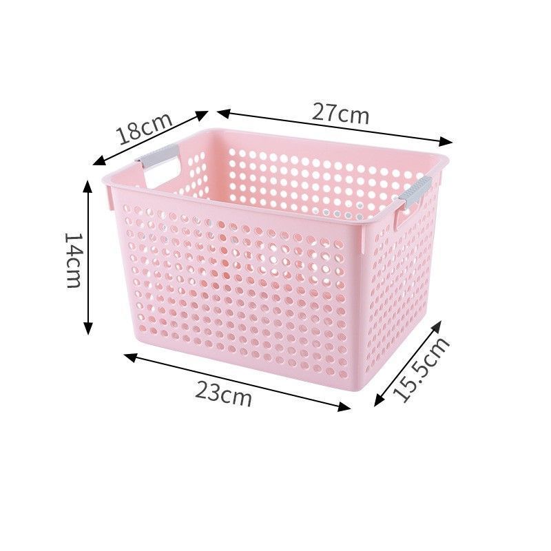 Tall Plastic Storage Basket, Small Size, 10.63x7.09x5.51in, Pink, Deep Storage Bin For Bathroom & Pantry, Sweet Home Organizing Gift