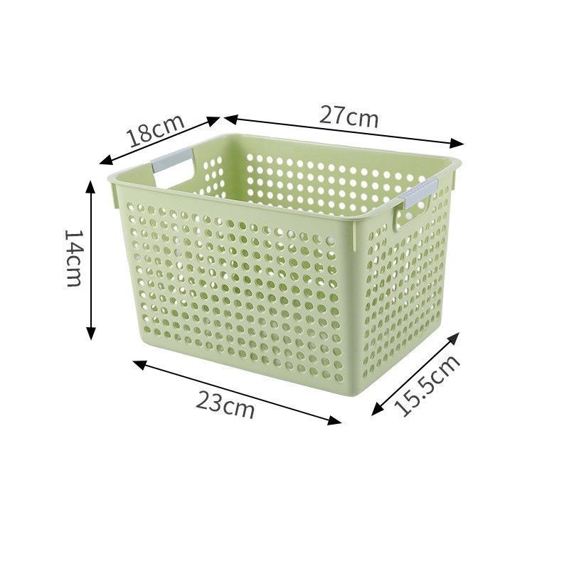 Tall Plastic Storage Basket, Small Size, 10.63x7.09x5.51in, Green, Multi-Purpose Tall Organizer For Books & Produce, Stylish Daily Gift