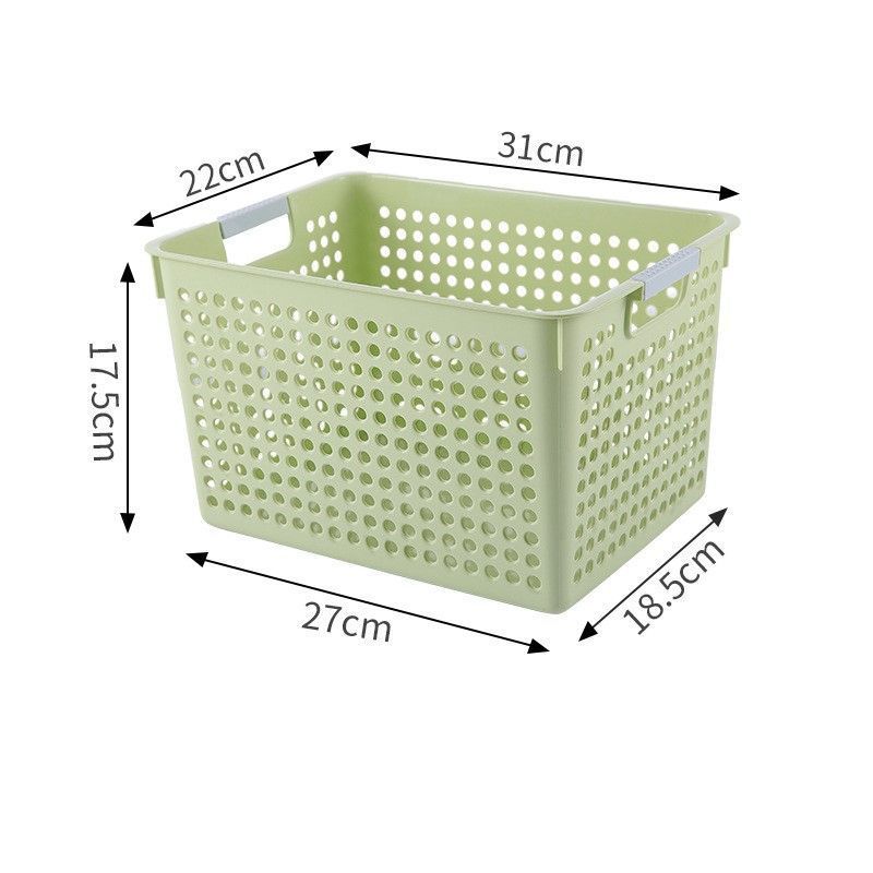 Tall Plastic Storage Basket, Medium Size, 12.20x8.66x6.89in, Green, Bedroom & Pantry Storage Bin, Practical Family Gift