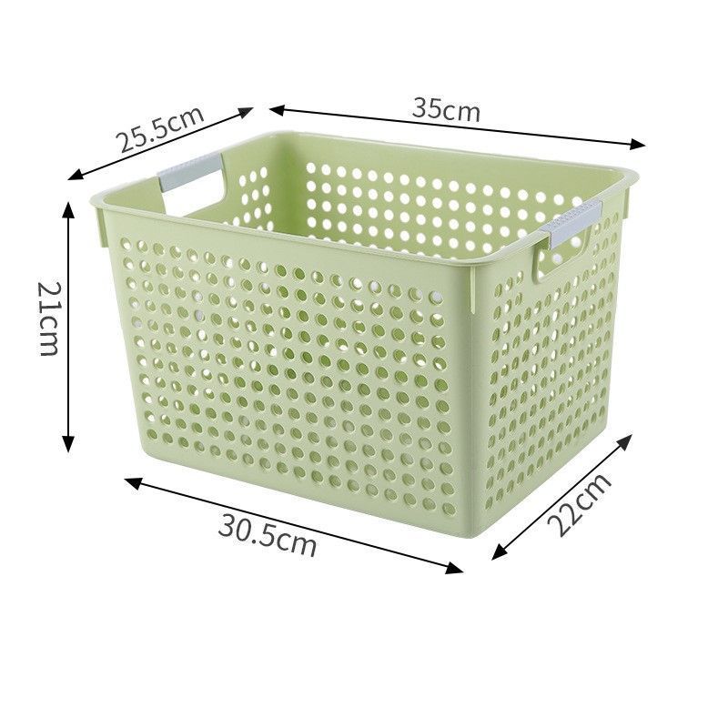 Tall Plastic Storage Basket, Large Size, 13.78x10.04x8.27in, Green, Household Organizer For Groceries & Clothes, Great New Home Gift