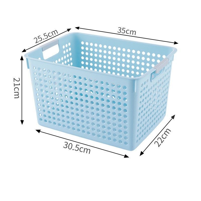 Tall Plastic Storage Basket, Large Size, 13.78x10.04x8.27in, Blue, Kitchen & Bedroom Large Storage Container, Premium Storage Present