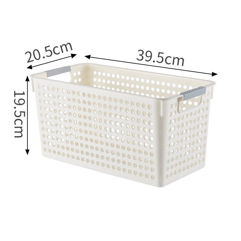 Narrow Plastic Storage Basket, Large Size, 15.75x8.07x7.68in, White, Wide Capacity Narrow Storage Basket, Ideal Pantry Organizing Gift