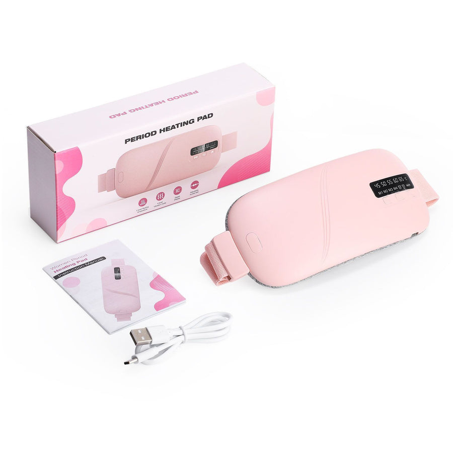 USB Rechargeable Heating Menstrual Warm Belt, Heat & Vibration Massage Warm Waist Belt, Pink, Portable Thermal Therapy Belt For Abdomen, Practical Wellness Gift