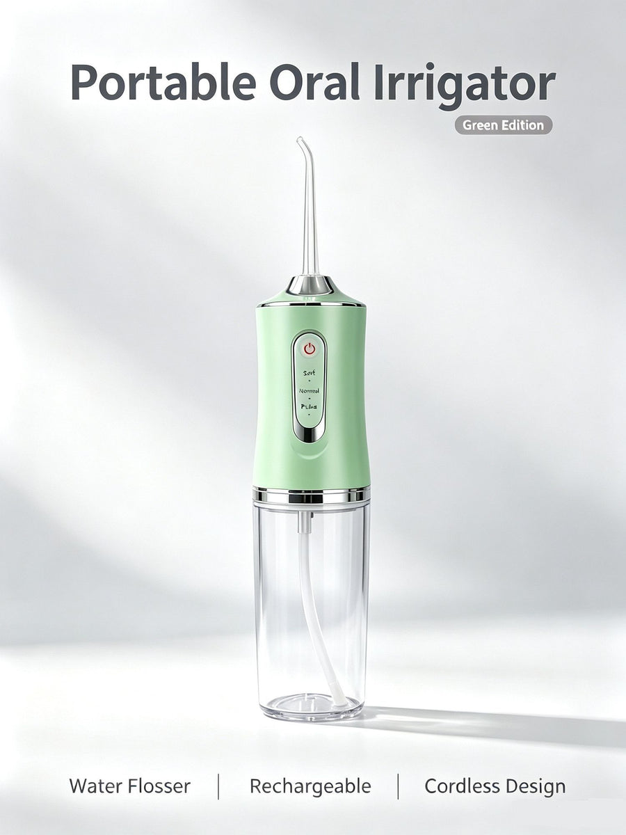 Electroplated Electric Water Flosser, Rechargeable Portable Teeth Cleaner, A8 Pink Electroplated Model With 4 Nozzles, Attractive Home Dental Gear