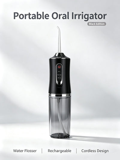 Fashion Electroplated Electric Water Flosser, Household Cordless Oral Irrigator, A8 Green Electroplated Model With 4 Nozzles, Efficient Interdental Cleaning Tool