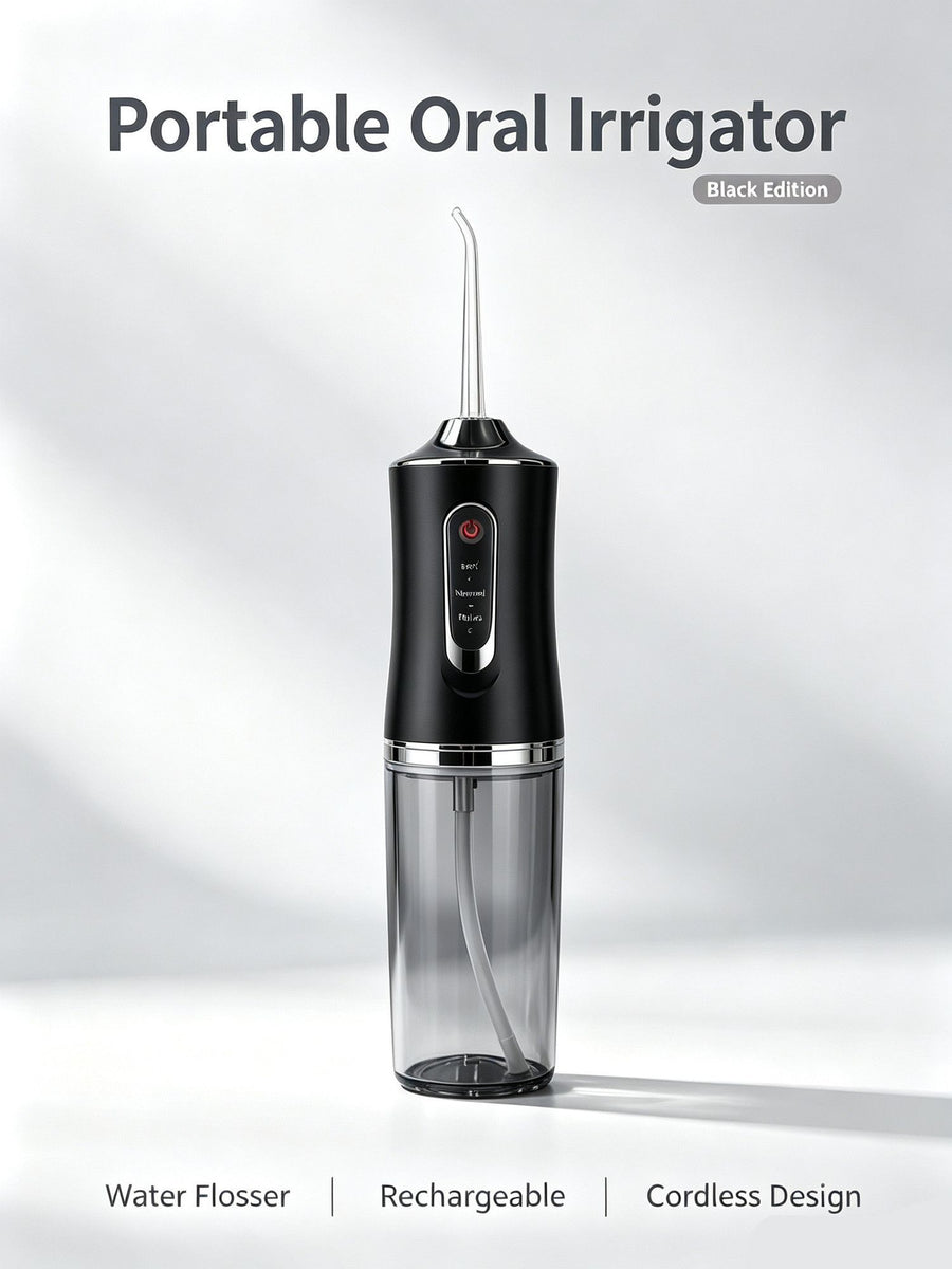Fashion Electroplated Electric Water Flosser, Household Cordless Oral Irrigator, A8 Green Electroplated Model With 4 Nozzles, Efficient Interdental Cleaning Tool