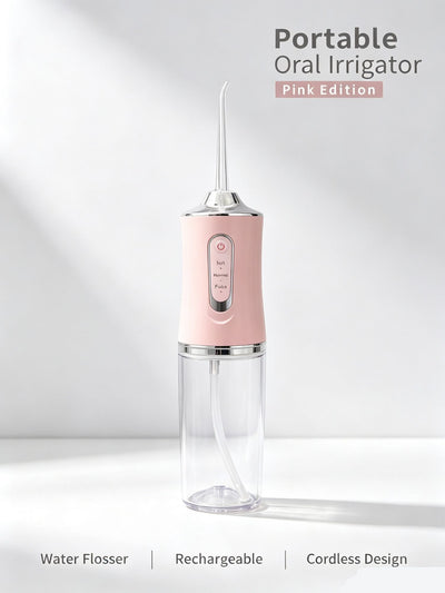 Sleek Electroplated Electric Water Flosser, Portable Home Oral Irrigator, A8 Black Electroplated Model With 4 Nozzles, Durable Travel Teeth Washing Machine