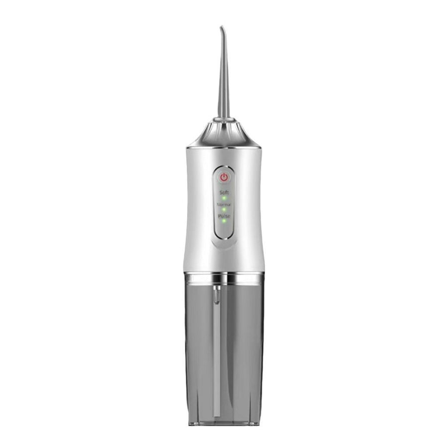 Rechargeable Electroplated Water Flosser, Portable Interdental Cleaning Irrigator, A10 White Electroplated Model With 4 Nozzles, Ideal For Family Use