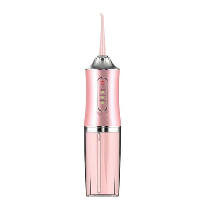 Lightweight Electroplated Electric Water Flosser, Home & Travel Oral Cleaner, A10 Pink Electroplated Model With 4 Nozzles, Gentle On Gums