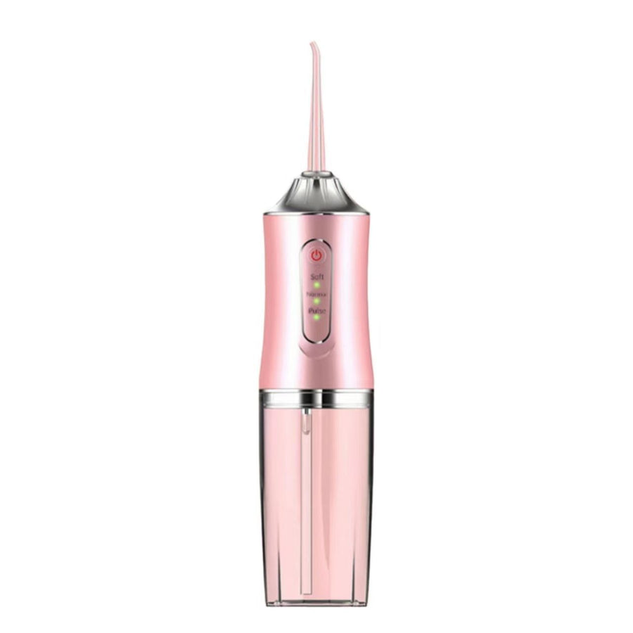 Lightweight Electroplated Electric Water Flosser, Home & Travel Oral Cleaner, A10 Pink Electroplated Model With 4 Nozzles, Gentle On Gums