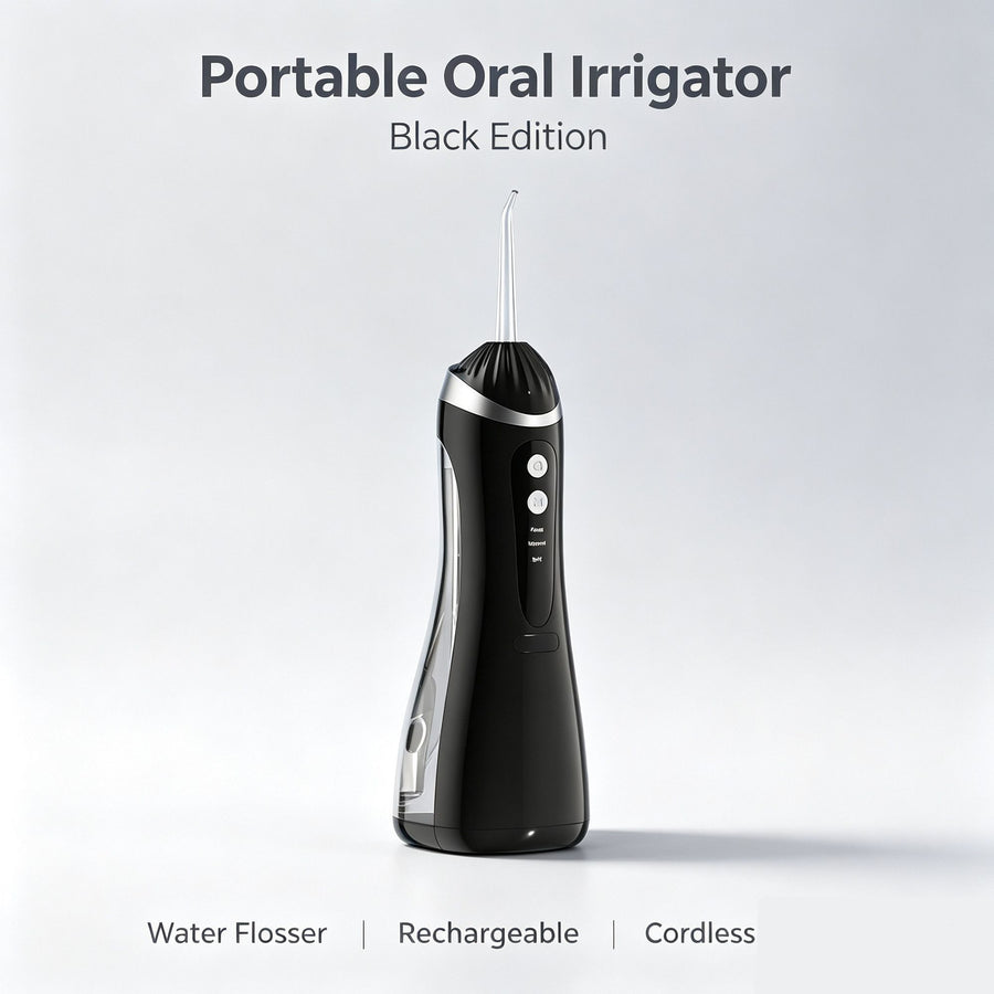 Portable Cordless Electric Water Flosser, A16 Black Oral Irrigator, Effective Deep Clean For Gaps Between Teeth, Daily Household Dental Equipment