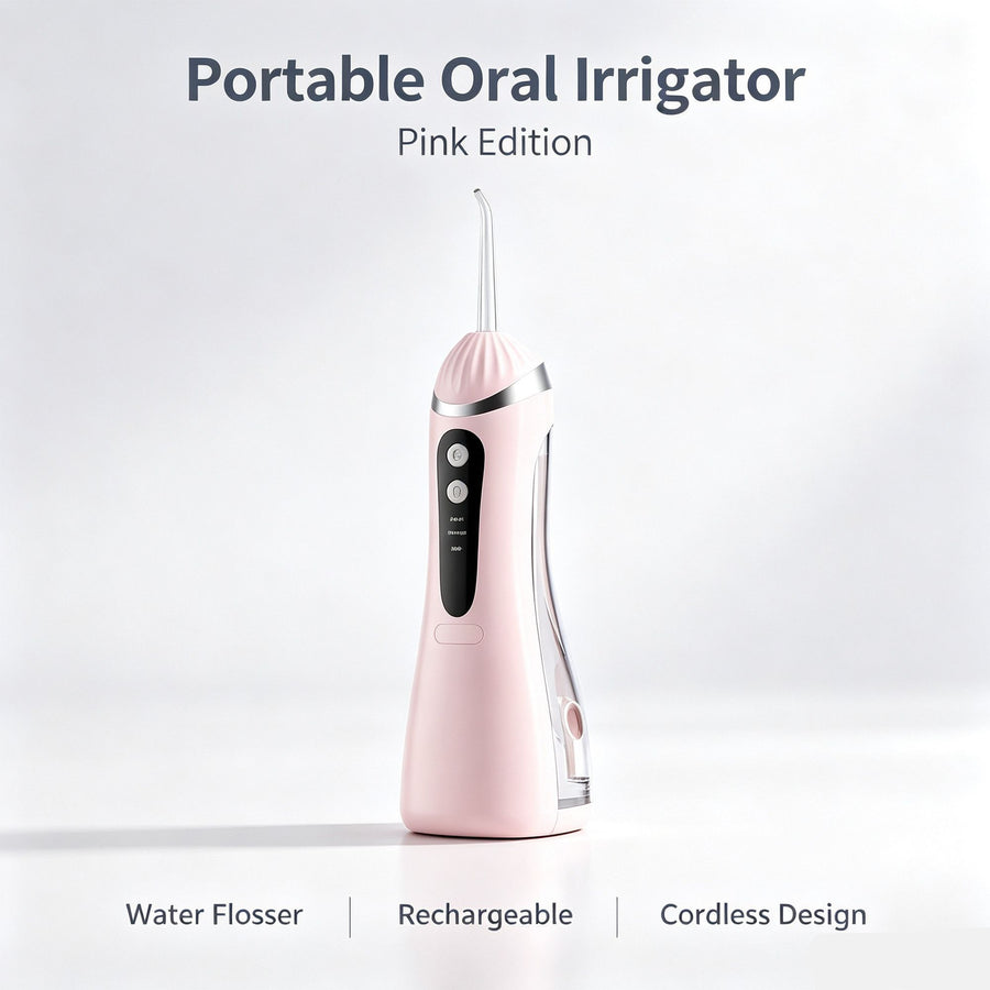 Compact Rechargeable Water Flosser, A16 Pink Oral Irrigator, Gentle Pressure For Comfortable Oral Cleansing, Beginner Friendly Oral Care Tool
