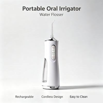 Travel Friendly Cordless Water Flosser, A16 White Oral Irrigator, Space Saving Design For Daily Interdental Maintenance