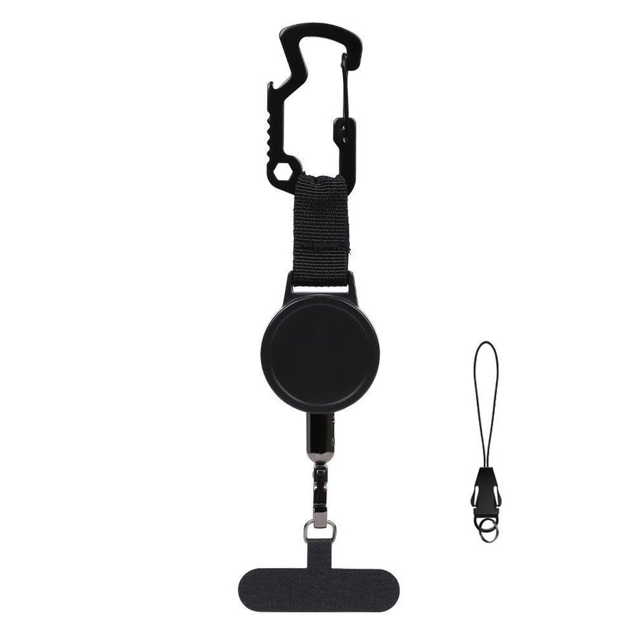 D Buckle Retractable Phone Lanyard, Flexible Pull Key Chain, Sturdy Woven Webbing Holder For Mobile Phones, Luggage And Keys