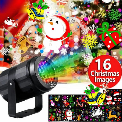 Snowflake Christmas Projector Light, Multifunctional Holiday Ambient Lamp, Creative Night Light For Xmas Party & Indoor Home Decor