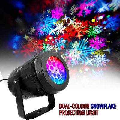 Indoor Snow Projection Night Light, Christmas & Halloween Dual-Use Projector Lamp, Eye-Catching Ambient Decor For Backyard & Room Party