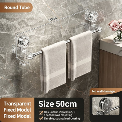No Drill Fixed Wall Hanging Slipper Holder, Drainage Shoe Storage Rack For Toilet & Bathroom, Clear Transparent Fixed Type, 50cm, Durable Household Tidying Equipment